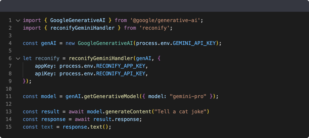 Screen shot of code integration